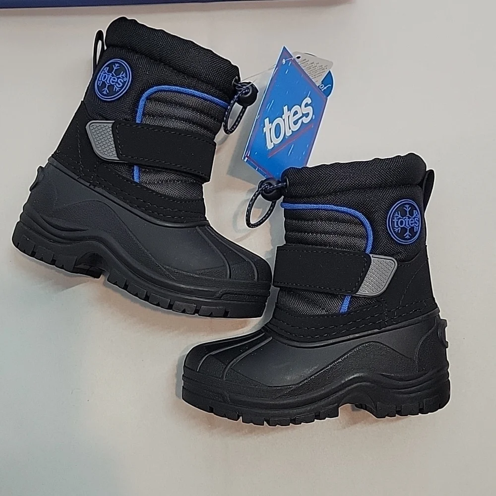 TOTES Waterproof Black & Blue Boys winter boots Toddler 5T